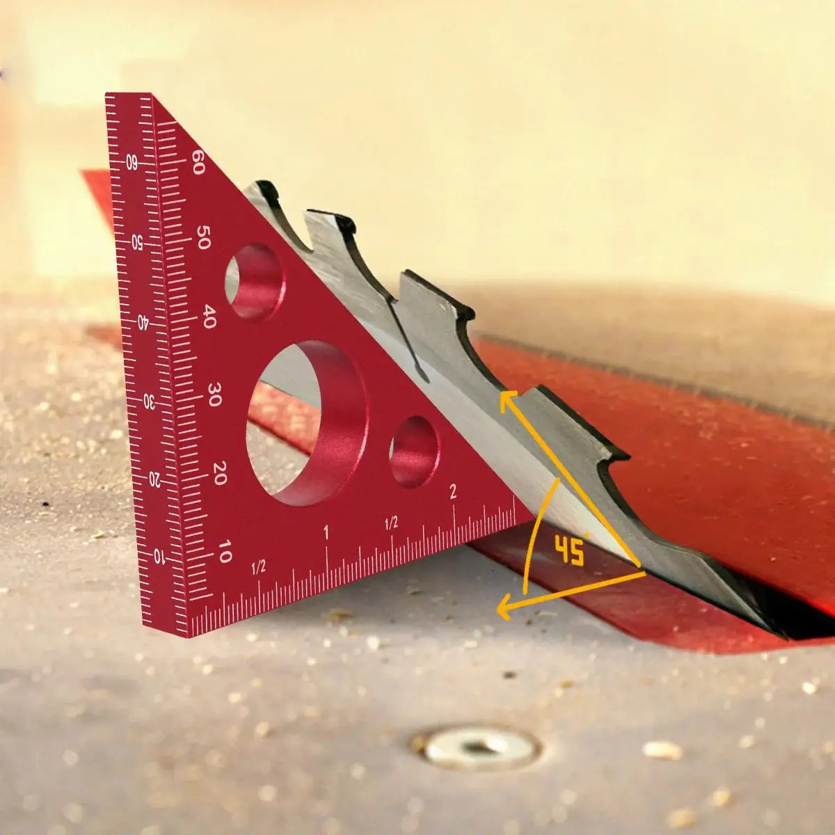 Woodworking Marking Gauge - Aluminiowy kątownik trójkątny 45/90 stopni, matowy